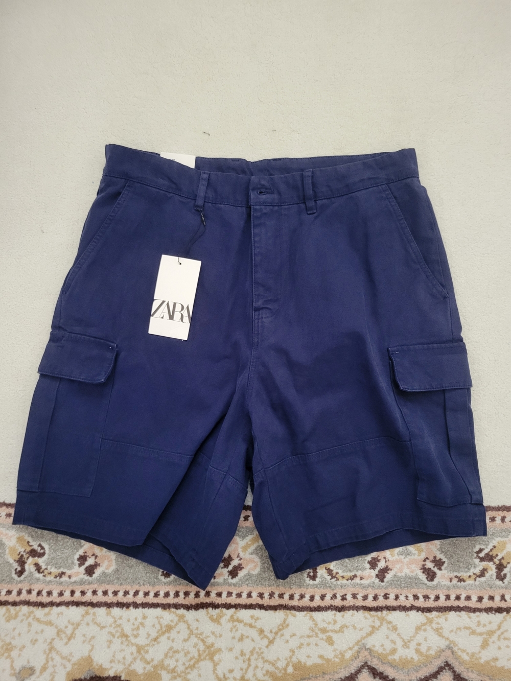 ZARA Men's Dark Blue Cargo Shorts New With Tags